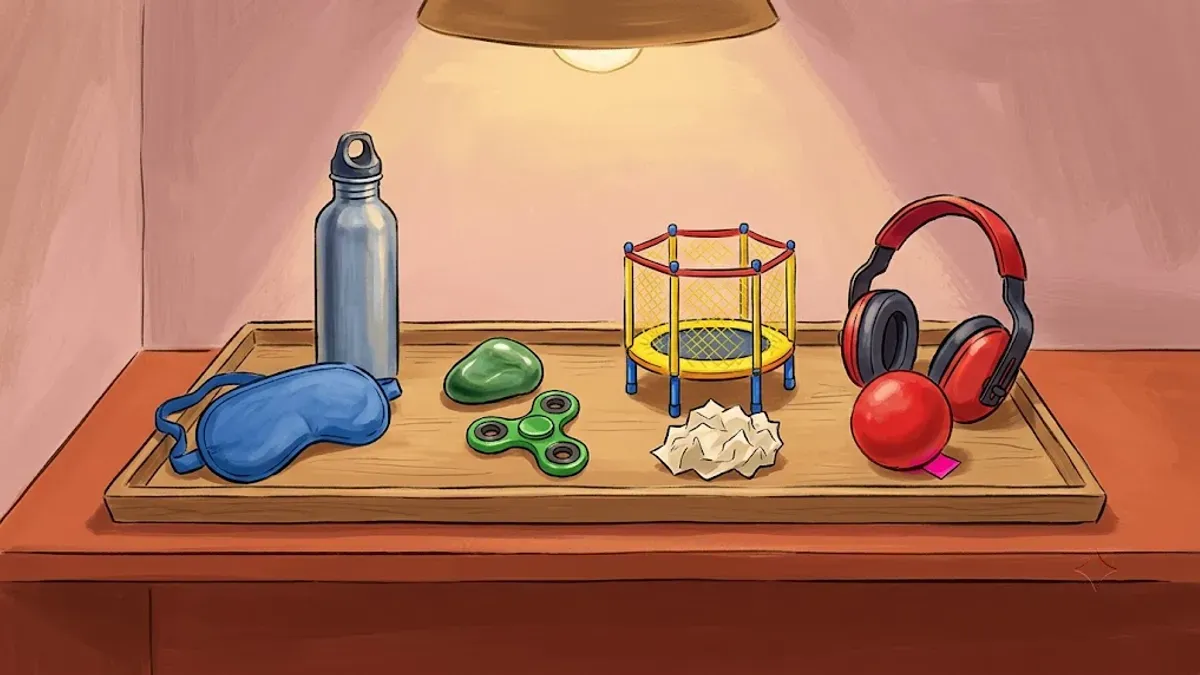 A regulation toolbox graphic listing calming tools grouped under each Zone color