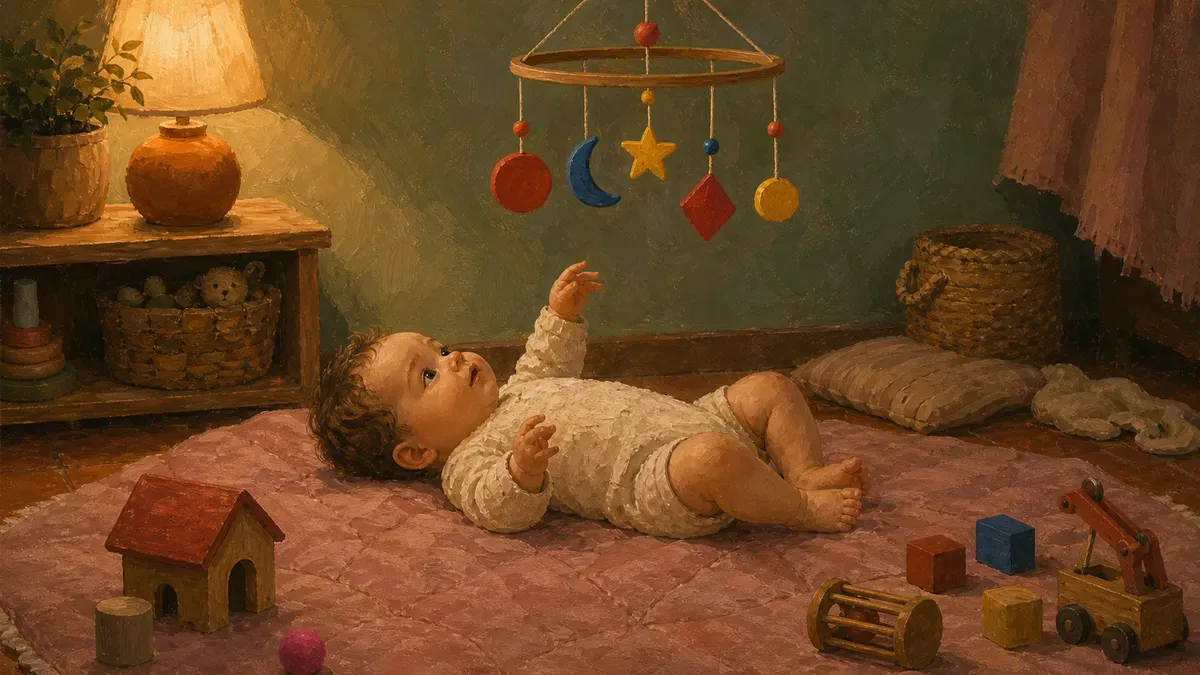 Infographic showing colour vision development from birth to age three